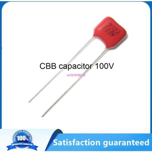 10pcs 0.82NF 821j 1NF 102J 6.8NF 682J 3.3NF 332J 3.9NF 392J 4.7NF 472J 100V P5MM 5MM pitch DIP CBB Polypropylene film capacitor