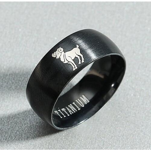 12 Zodiac Ring Aries Taurus Gemini Cancer Virgo Libra Scorpius Sagittarius Capricornus Wedding Stainless Steel Rings