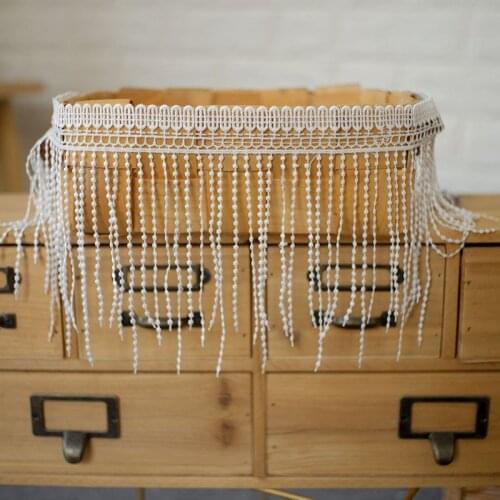 15.5cm White Black Hanging Lace Fringed Trim Embroidered Lace Ribbon Appliques Tassel Lace Trimmings For Sewing Accessories