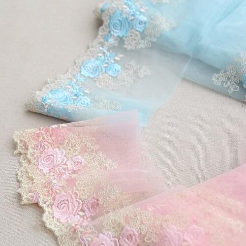 2Yards/Lot 3Color Width14Cm Of Delicate Lace Trim High Quality Lace Fabric DIY Crafts Lace Ribbon Clothes Accessories