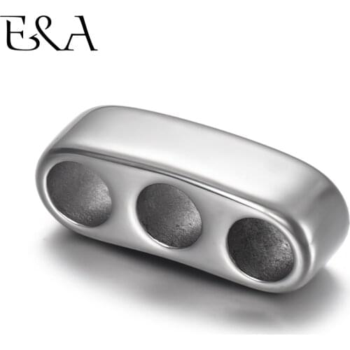 2pieces Stainless Steel Three Hole Positioning Beads Fit 4mm Leather Bracelet Slide Charm Jewelry Making DIY Accessories Silder
