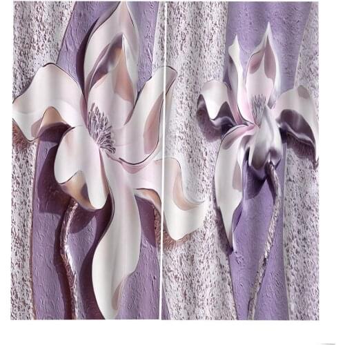 Customize 2020 Simple embossed flowers 3D curtains kids room Bedroom living room corridor 3D curtains Beautiful decoration