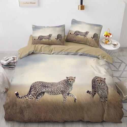 3D Bedding Sets Leopard White Duvet Quilt Cover Set Comforter Bed Linen Pillowcase King Queen Full Size 230x230cm Home Texitle