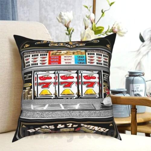 3D Slot Machine Pillow Case Printed Home Soft DIY Pillow cover Slot Machine Gambling Casino Game Coins Money Jackpot