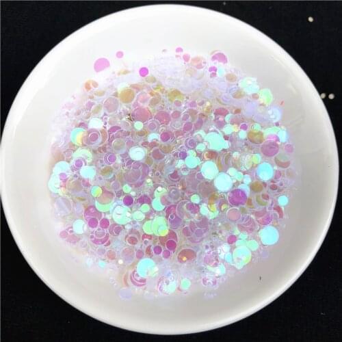 4000Pcs AB Transparent Color Multi Size 1-4mm Flat Dot Shape PVC loose Sequins Paillettes for Nails Art,wedding confetti