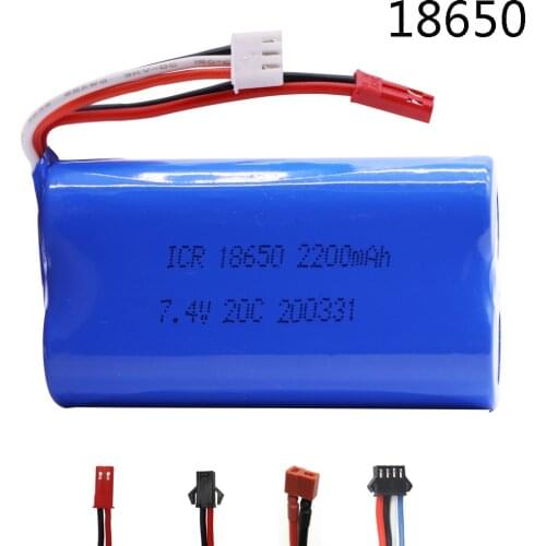 7.4V 2200mAh18650 Lipo Batery for remote control helicopter toys parts wholesale 7.4 V 2200 mAH Lipo battery JST/SM/T/SM4P Plug