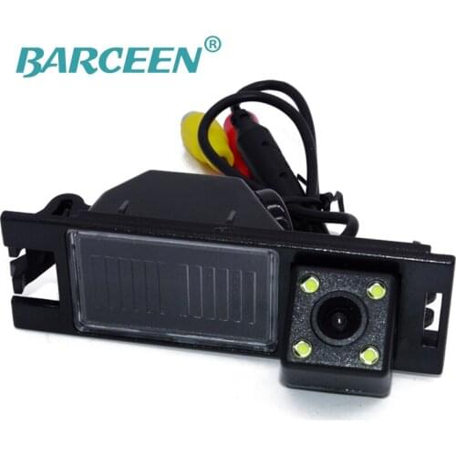 Auto car rear-view camera bring 4 led black plastic shell rainproof function adapt for Hyundai IX35 2010/2012 / tucson 2011