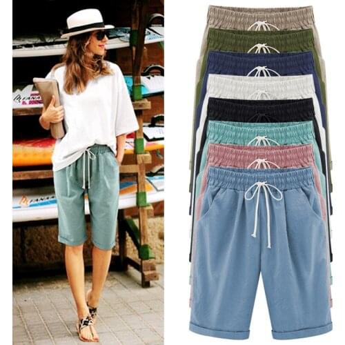 Summer Female Five Pants Thin Outer Wear Pants Large Size Women Slacks 6XL Casual Pants Harem Pants Beach Wear