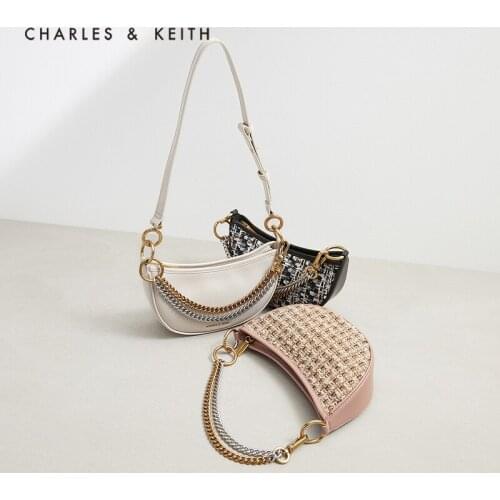 CHARLES&KEITH New Arrival for Autumn 2021 CK2-80781582 Ladies color block chain shoulder messenger bag