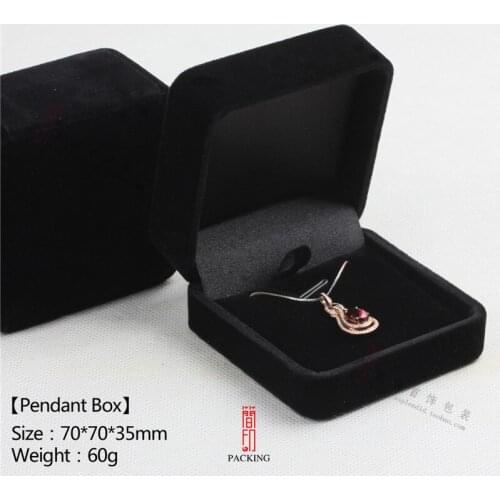 Clearance Sale 6pcs/Lot 7*7*3.5cm Black Velvet pendant or necklace box All are sold at a low price at the end of the year