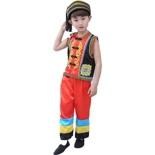 Childrens Miao Clothes Boy Hmong Dance Clothing Chinese Folk Dance Costume