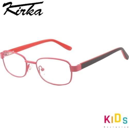 Kirka Metal Kids Eyeglasses Children Pink Plain Prescription Glasses Frames Girls Boys Optical Children Glasses Frame