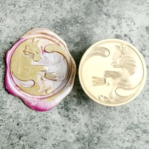 Double Cat wax seal stamp,wax Seal Kit, ,Sealing Kit Gift ,Retro Antique Design Wedding Invitation Envelopes Decor