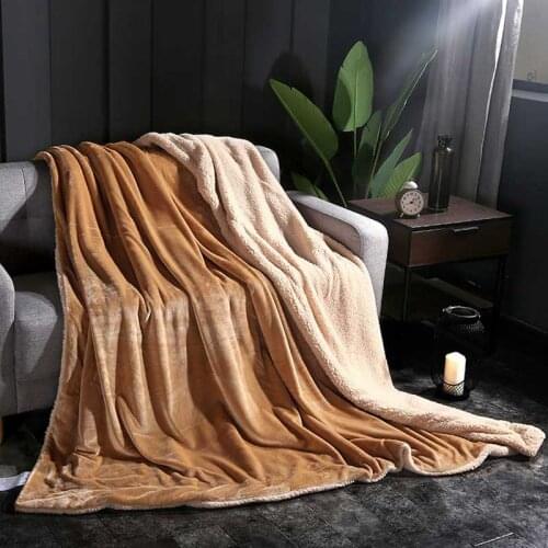 Lamb Cashmere Warm Bedding Blanket Recliner Chair Thicken Plaid Winter Outdoor Journey Picnic Comforter