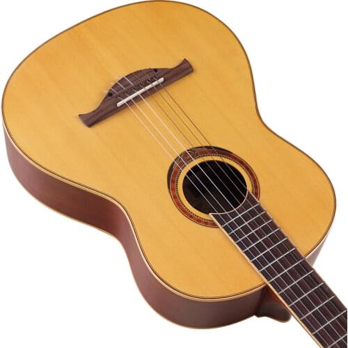 Classic guitar 39 inch natural color 6 string flame maple back and side full size design high gloss finish classical guitar