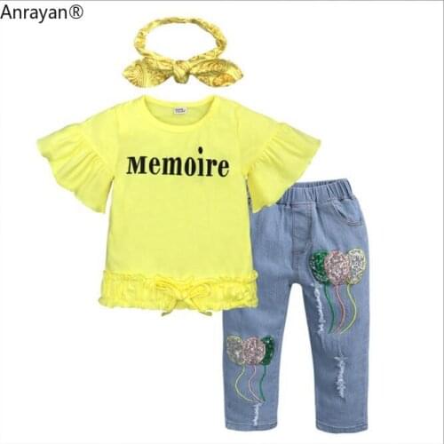 Princess Girls Cloth Set Girl Dress Toddler Party Pageant Denim Tutu Dresses Blue Bow Headband Girls Sweet Denim Cotton 3pcs Set