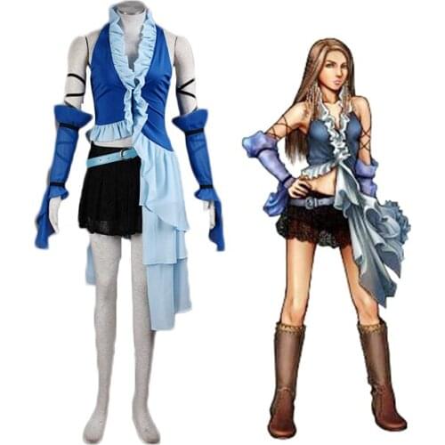 CostumeBuy Game FINAL FANTASY X FFX FF10 Cosplay Lightning Eclair Farron Costume Yuna Outfit Adult Halloween Custom Made