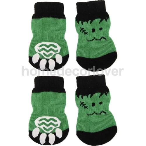 Cute Pet Dog Puppy Cat Non-Slip Shoes Slippers Socks with Paw Prints
