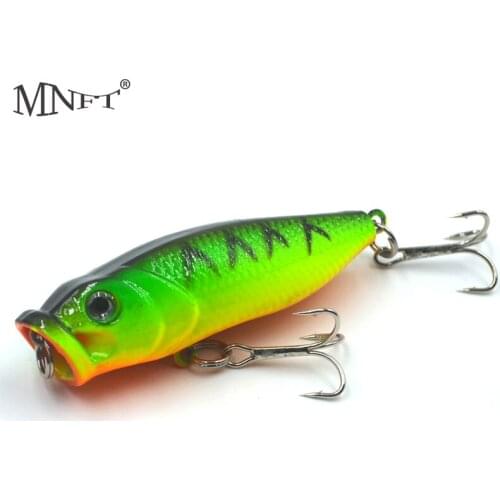 MNFT 8pcs Green Body Orange Belly Popper Lure 3D eyes Wobbler Artificial Hard Fishing Bait 2.76"-7cm/0.31oz-8.8g