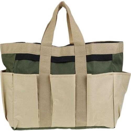 Multi-function Oxford Cloth Garden Plant Tool Bag Pouch Toolkit Tote Organizer with 8 Pockets Lawn Yard Carrier