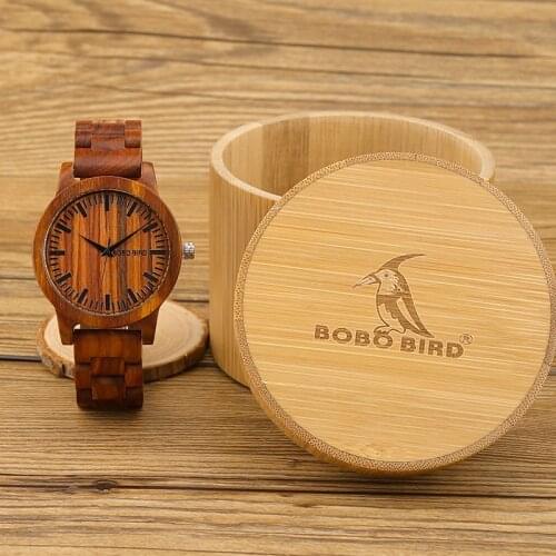 New Design Luxury BOBO BIRD Brand Men Watches Wooden Band Quartz Wood Watch Wrist Watch with Gift Box Male Relogio C-M10