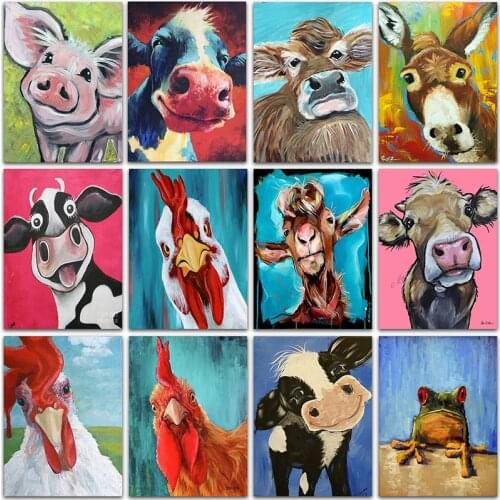 Diamond Painting Kit Paint Animals Home Decor horse Pig Cow Cock Frog Full Square&Round embroidery mosaic Cross stitch Sale Gift