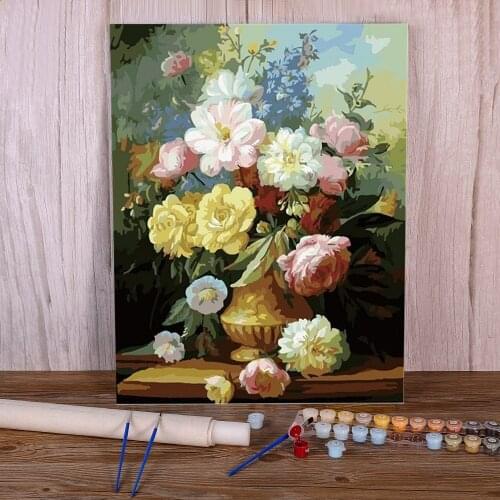 Flower Vase DIY Painting By Numbers Package Oil Paints 50*70 Paiting By Numbers Decoration For Kids For Drawing Art
