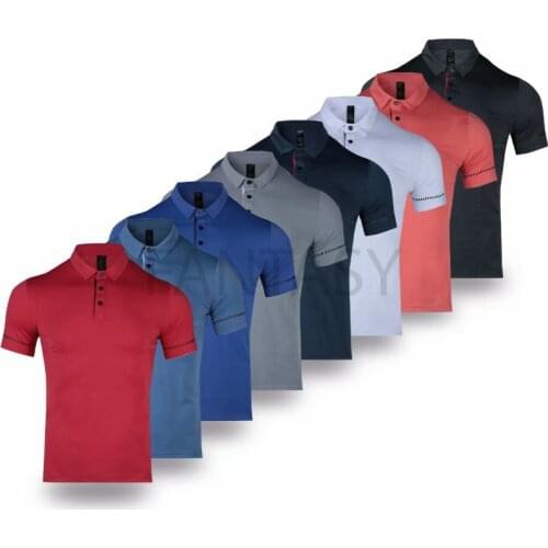 New Mens Polo Shirts polo t shirt for men Short Sleeve Running Golf Basketball Sport Top Fast Dry Breathable Sportswear