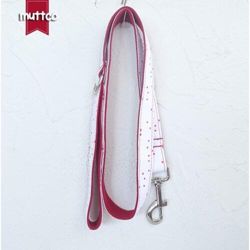 MUTTCO high quality collar fashionable necklace THE RED INK handmade poly satin and nylon 5 sizes dog leash UDL093