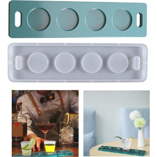 Tray Cup Pad Epoxy Resin Mold Wine Glass Holder Coaster Silicone Mould DIY Crafts Home Decorations Casting Tool T84A