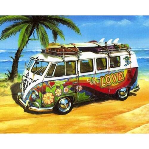 Full Diamond Painting Craft Cartoon Car Mosaic Cross stitch 5D DIY Diamond Embroidery Round Diamond