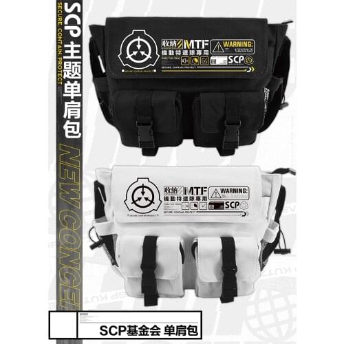 Anime SCP Foundation Mobile Task Forces Casual Satchel Shoulder Bag Fashion Women Men Student Schoolbag Messenger Bag Cosplay