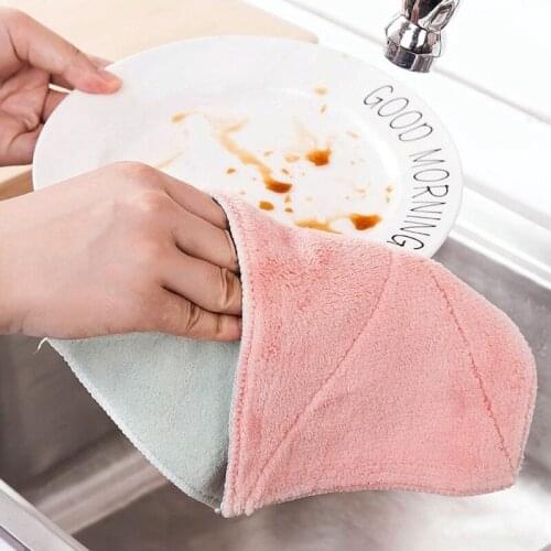 Strong Absorbent Kitchen Towels Soft Microfiber Cleaning Cloths Non-stick Oil Dish Cloth Rags For Kitchen Household Dish Towel