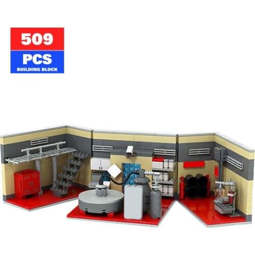 Breaking Bad Stylr U.S.Drama Underground Laboratory Building Block TV Drama Scene Simulation Room Brick Model Children Toys Gift