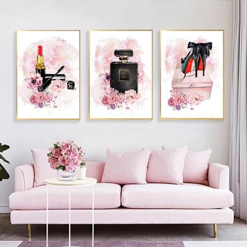 Rose Flowers Perfume Quote Wall Prints Home Decor Wall Art Painting Print Unframed Canvas Posters And Prints for Living Room