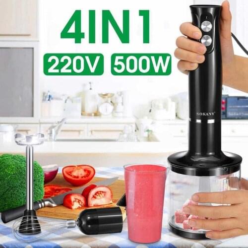 4 in 1 Stainless Steel 500W Hand Mixer Meat Grinder Egg Blender Vegetable Grinder 500ml Chopper Whisk EU Plug Kitchen Tools