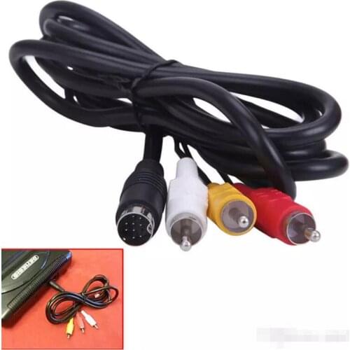 Replacement 180cm Audio Video AV Cable A/V 6ft 1.8M Feet RCA Connection Cord for Sega Genesis 2 Mega Drive 2 & 3 200pcs/lot