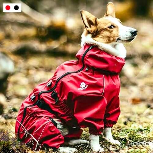 Reflective Raincoat Winter Warm Coat Waterproof Pet Dog Outdoor Jacket Clothes Big Jumpsuit For Small Medium Large Dogs 2021