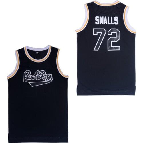 BG basketball jerseys bad boy 72 SMALLS jersey Embroidery sewing Outdoor sportswear Hip-hop movie jersey red 2020 summer