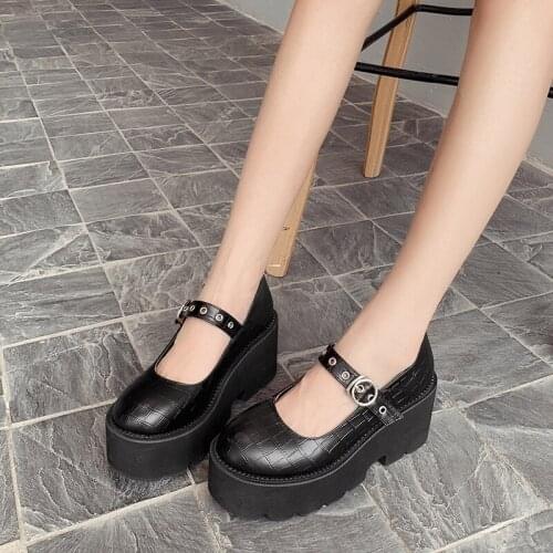 Spring fall Gladiator Shoes Woman Thick Heel ladies low heel shoe platform High Heels office shoes women prom shoes LJA957