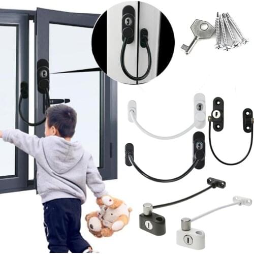 Window Security Chain Lock Window Cable Lock Restrictor Multifunctional Window Lock Door Security Guard for Baby Safety