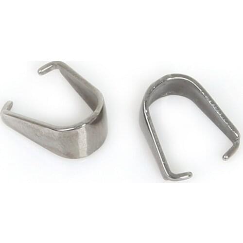 20pcs/60Pcs 5*8*10.5mm Stainless Steel Pinch Pendant Clip Bail Clasps Hooks Connector For DIY Necklace Pendant Jewelry Making