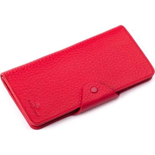 Cangurione Genuine Leather Womens Wallet with Inner Zipper Compartment Red