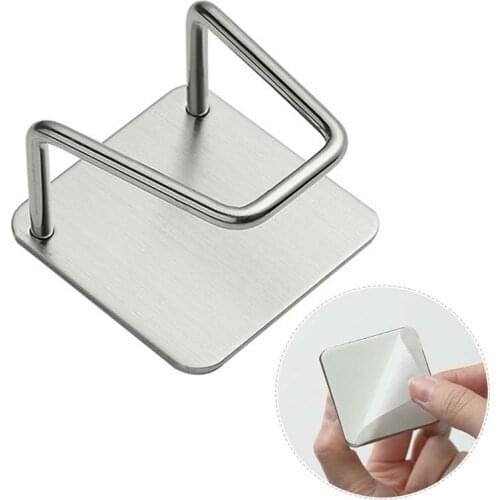 1PC Stainless Steel Sponge Drain Rack Cleaning Cloth Shelf Dish Drainer Storage Holder Suction Cup Sink Rack Kitchen Accessories
