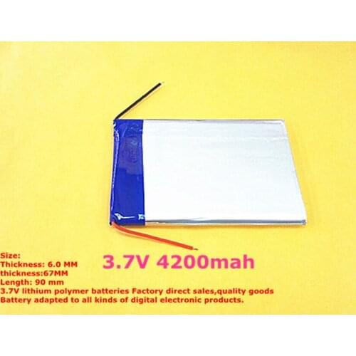 Best battery brand 1PCS free shipping Size 606790 3.7V 4200mah Lithium polymer Battery For iPad 3 Tablet PCs PDA Digital Product