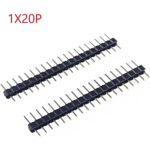 1000pcs 1x20 P 20 Pin 2.0 mm Pin Header male single row Straight PCB 180 Through Hole Insulator height 2.00mm Rohs Lead Free