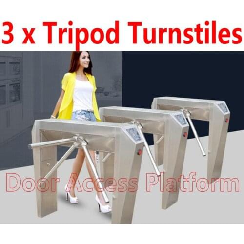 3 Pcs of Tripod Turnstile gates,Security gate Automatical door access control system,Turnstile safety solution drop-arm rotation