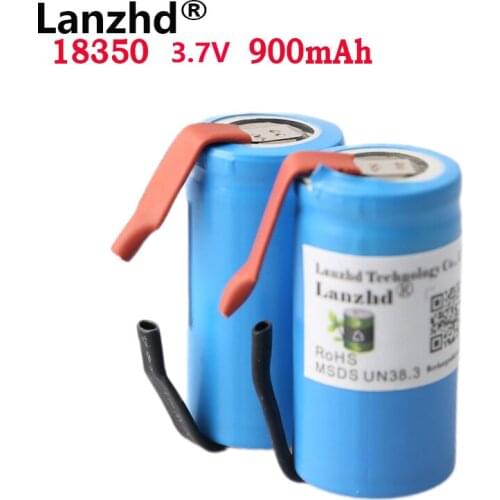4pcs 18350 rechargeable battery DIY lithium Li ion 900mAh 10C 3.7V power cylindrical lamps batteries For Electric tools