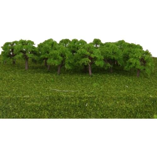 75pc Green Tree Model Train Street Park Wargame Layouts Scenery 1:300