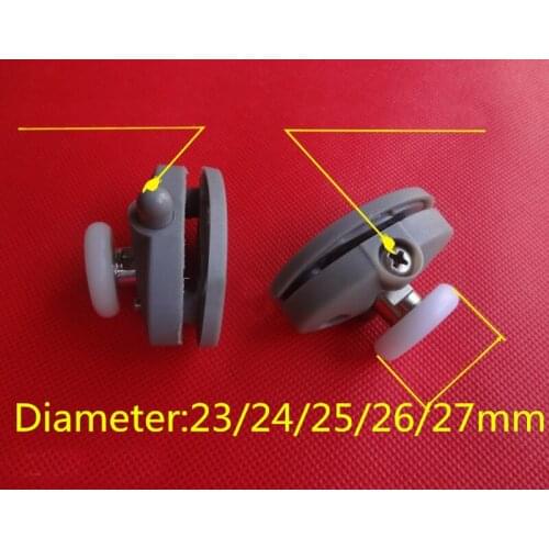 8pcs Antirust Shower Rooms Cabins Pulley Shower Room Roller /Runners/Wheels/Pulleys Diameter23/24/25/26/27mm Hole distance 30mm